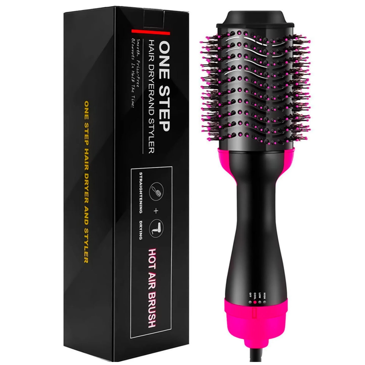 One Step Hair Dryer and Volumizer Brush 1000W | Hot Air Brush for Straightening, Curling & Styling | 3-in-1 Hair Styler Comb