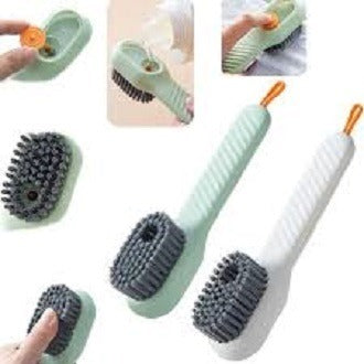 Shoe Brush with Soap Dispenser | 2-in-1 Cleaning Brush for Shoes & Sneakers | Portable Scrubber for Home & Travel