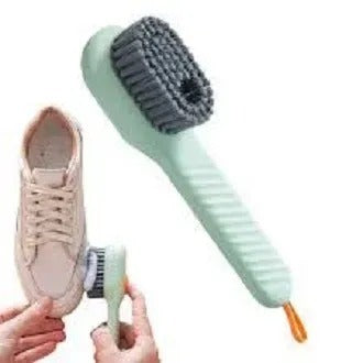 Shoe Brush with Soap Dispenser | 2-in-1 Cleaning Brush for Shoes & Sneakers | Portable Scrubber for Home & Travel