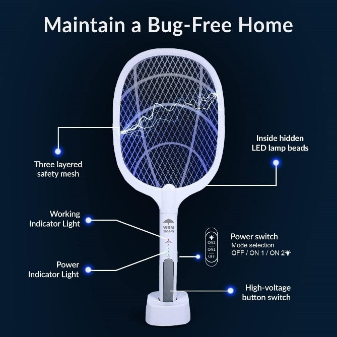 Mosquito Killer Racket – Electric Bug Zapper Swatter for Indoor & Outdoor Use