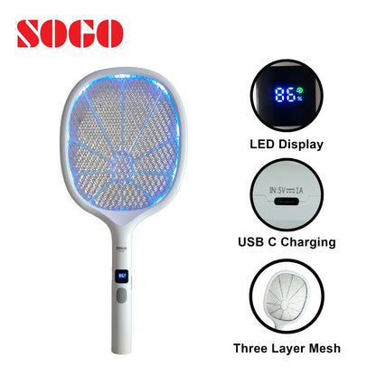 Mosquito Killer Racket – Electric Bug Zapper Swatter for Indoor & Outdoor Use