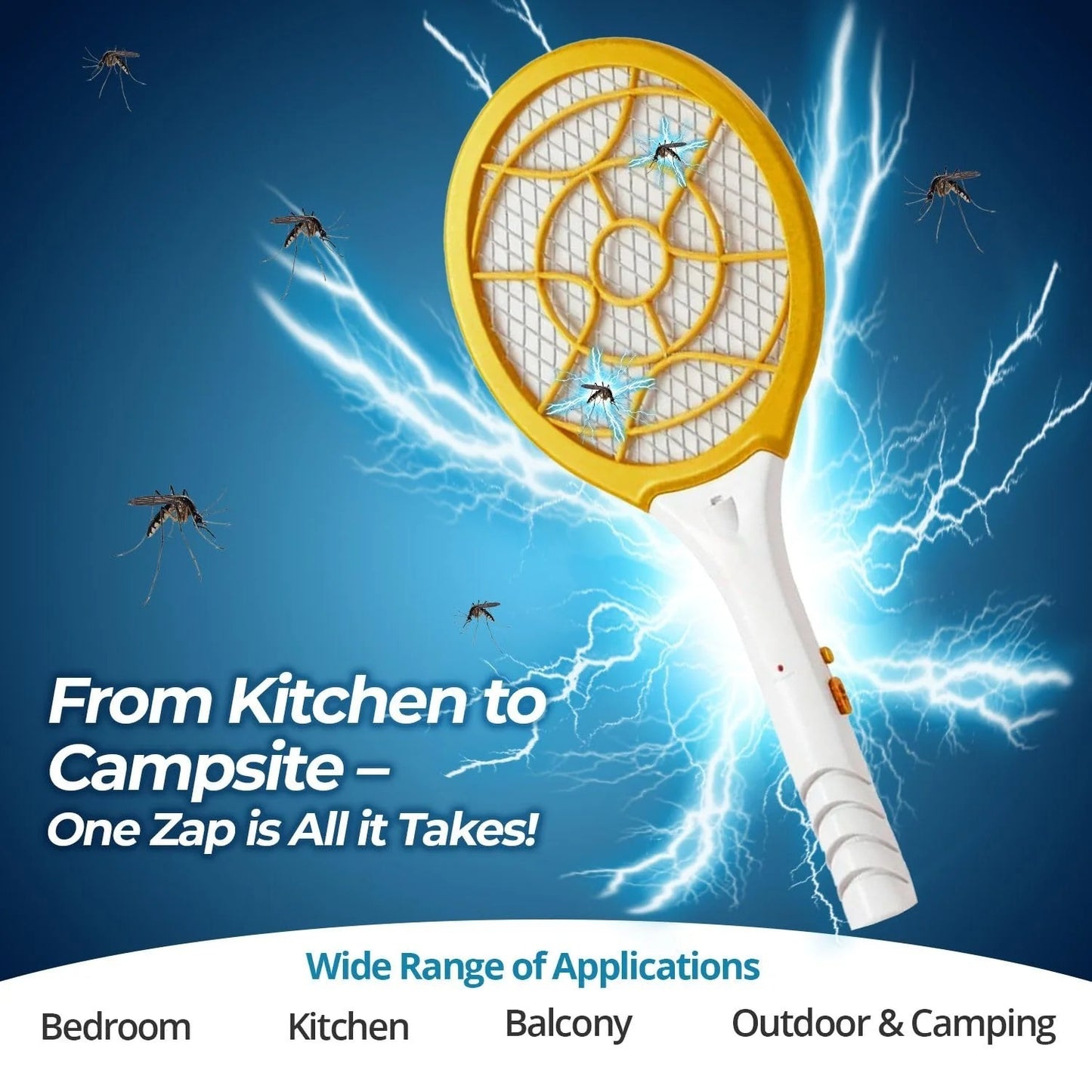 Mosquito Killer Racket – Electric Bug Zapper Swatter for Indoor & Outdoor Use