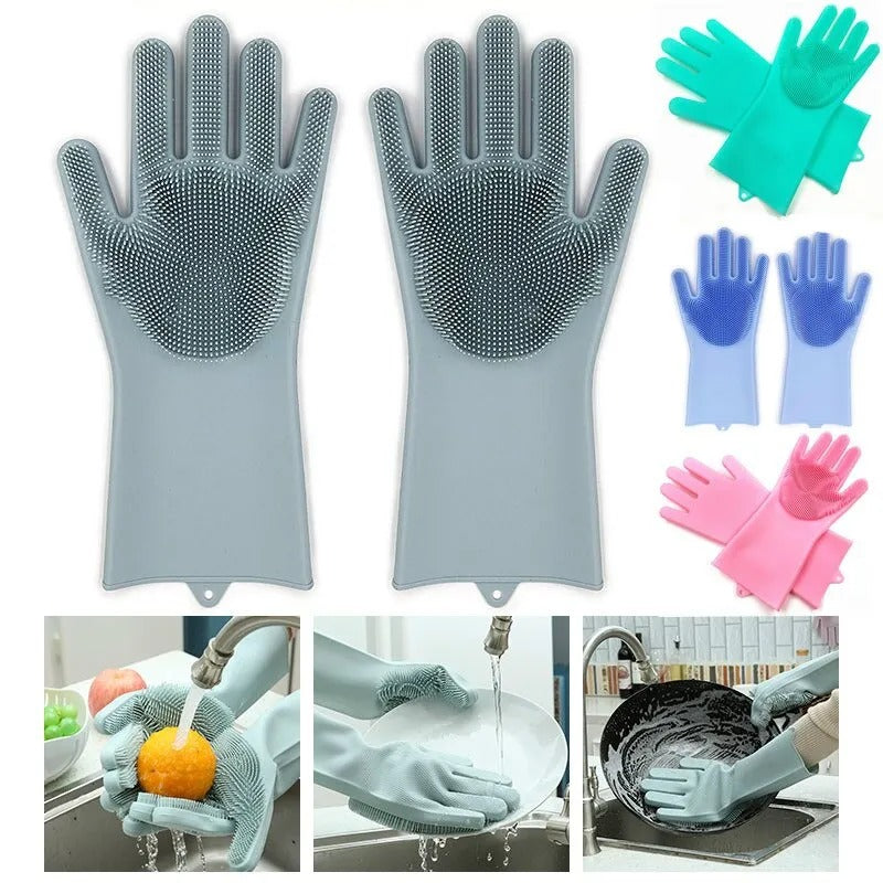Silicone Washing Gloves – Multi-Purpose Dishwashing & Cleaning Gloves