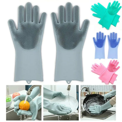 Silicone Washing Gloves – Multi-Purpose Dishwashing & Cleaning Gloves