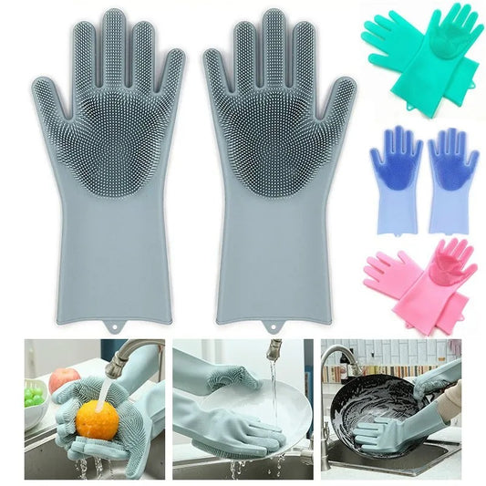Silicone Washing Gloves – Multi-Purpose Dishwashing & Cleaning Gloves