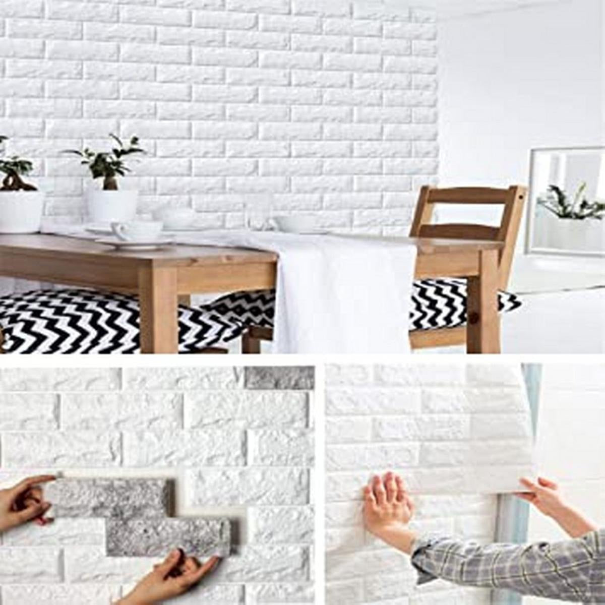 Self-Adhesive 3D Brick Wallpaper | Waterproof Wall Sticker for Home & Office Décor – Peel & Stick Foam Panels for Bedroom, Living Room & Kitchen