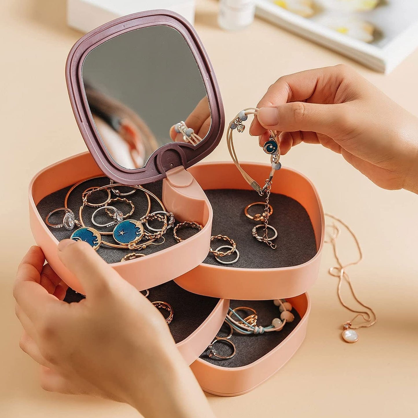 4-Layer Cosmetics Storage Box – Acrylic Makeup Organizer