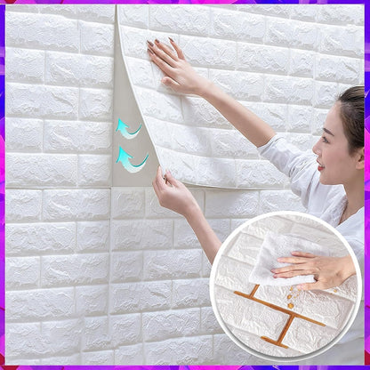 Self-Adhesive 3D Brick Wallpaper | Waterproof Wall Sticker for Home & Office Décor – Peel & Stick Foam Panels for Bedroom, Living Room & Kitchen