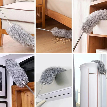 4 In 1 Adjustable Microfiber Dust Brush | Extendable Cleaning Tool for Home, Car, Fan, Furniture & Ceiling – Washable & Reusable Duster
