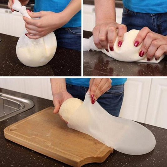 Silicone Pizza Dough Maker Bag | Reusable Kneading Dough Bag | Non-Stick Baking & Mixing Tool