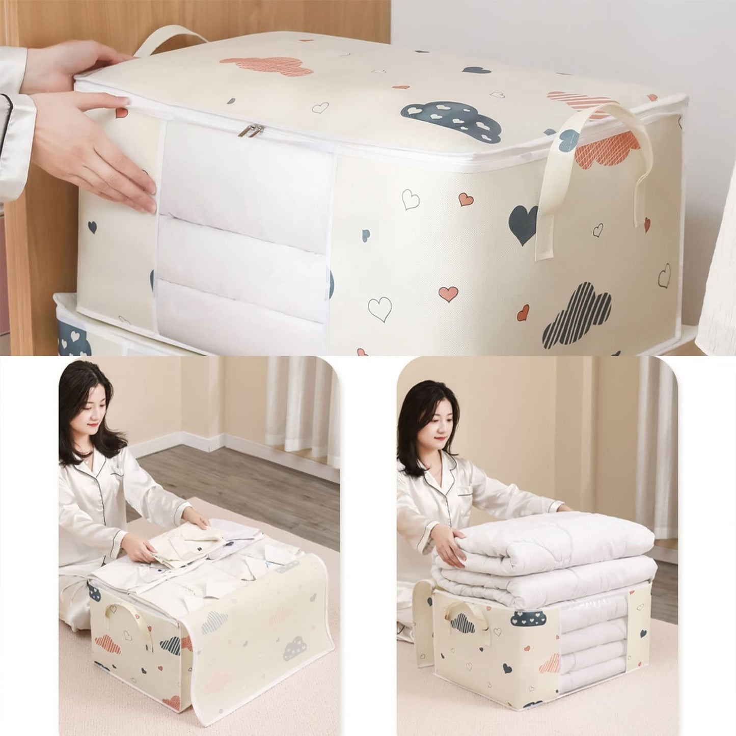 Portable Storage Bag | Large Capacity Foldable Clothes Organizer Box | Dustproof Wardrobe Organizer