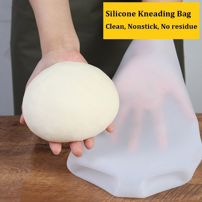 Silicone Pizza Dough Maker Bag | Reusable Kneading Dough Bag | Non-Stick Baking & Mixing Tool