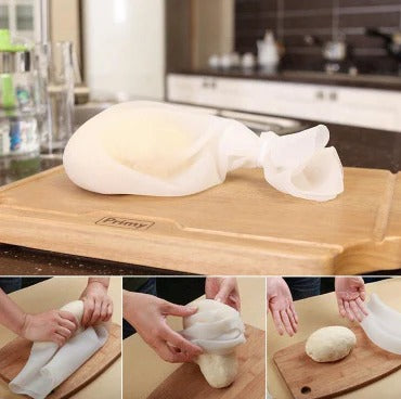 Silicone Pizza Dough Maker Bag | Reusable Kneading Dough Bag | Non-Stick Baking & Mixing Tool
