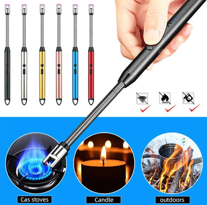 USB Rechargeable Flameless Lighter with 360° Flexible Neck | Windproof Electric Arc Lighter for Candles, BBQ, Kitchen & Outdoor Use