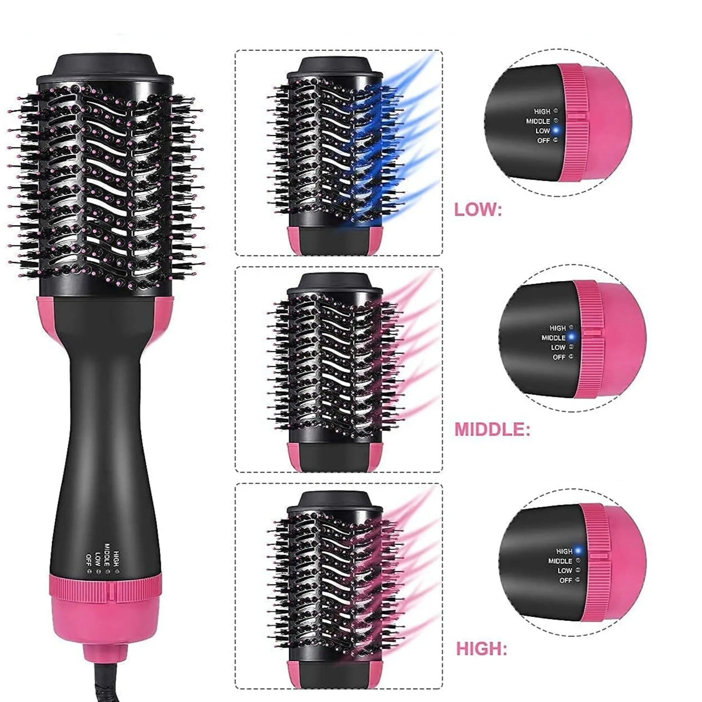 One Step Hair Dryer and Volumizer Brush 1000W | Hot Air Brush for Straightening, Curling & Styling | 3-in-1 Hair Styler Comb