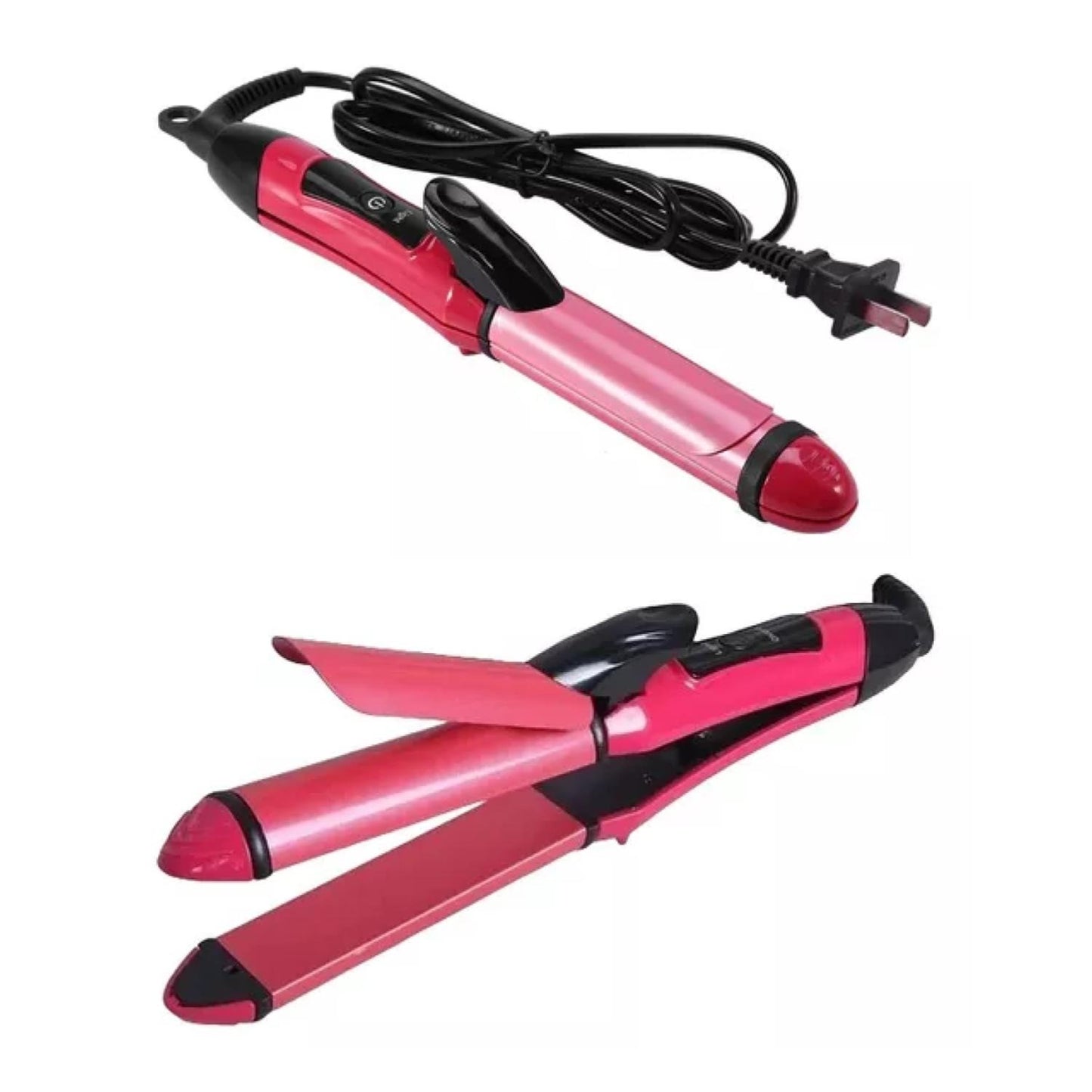 2 in 1 NOVA NHC-2009 Hair Curler & Straightener | Professional Styling Tool for Smooth, Shiny & Frizz-Free Hair – Dual Function Beauty Device