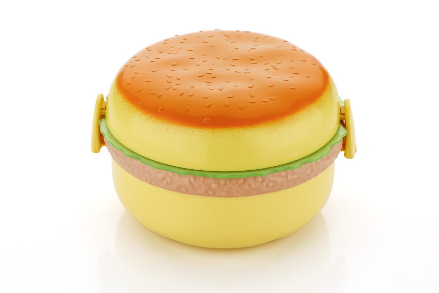 Burger Shape Lunch Box | Cute & Portable Food Storage Container for Kids & Adults – Leakproof & Durable Plastic Box