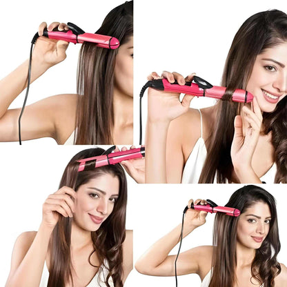 2 in 1 NOVA NHC-2009 Hair Curler & Straightener | Professional Styling Tool for Smooth, Shiny & Frizz-Free Hair – Dual Function Beauty Device