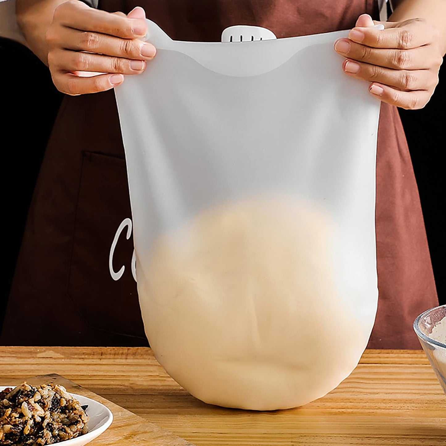 Silicone Pizza Dough Maker Bag | Reusable Kneading Dough Bag | Non-Stick Baking & Mixing Tool